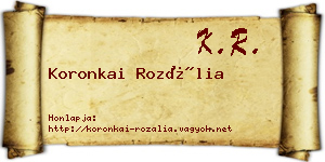 Koronkai Rozália névjegykártya